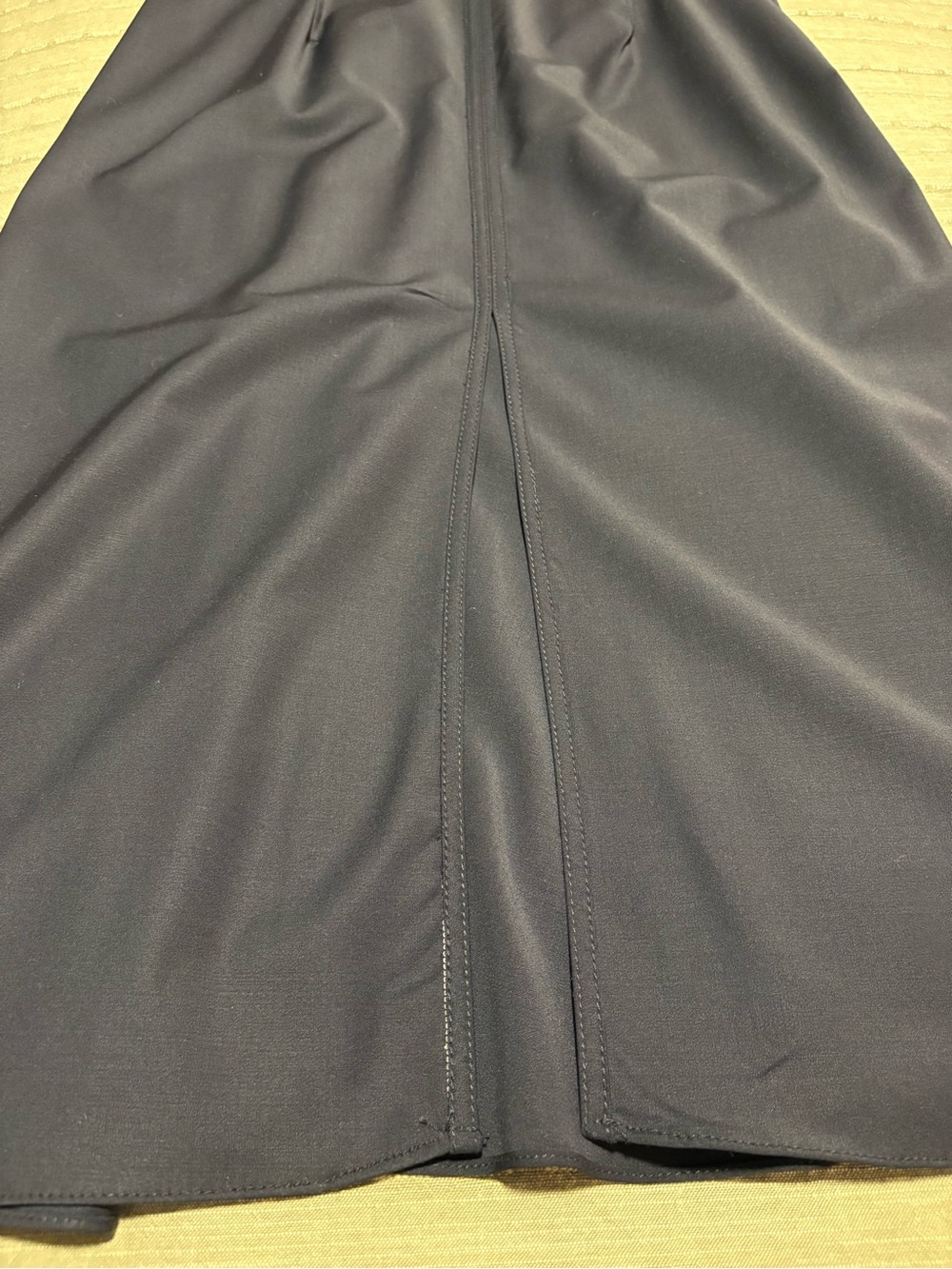 NWT Zara ZW Collection Wool-Blend Draped Navy Darted Dress size XL. - Picture 6 of 7